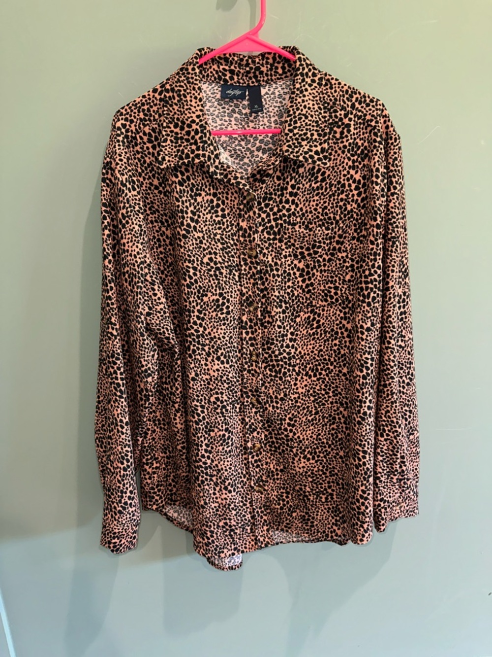 Daytrip Leopard Print Button-Up Shirt - Brown/Black